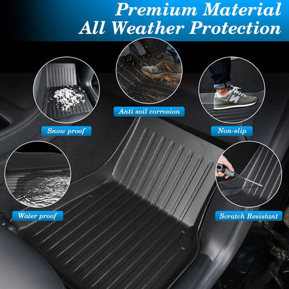 XPE All-Weather Floor Mats for Tesla Model 3/Y (2021-2024) – Waterproof Non-Slip Rubber Trunk Cargo Liner