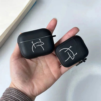 Stylish Black & Clear AirPods Case – Protective Cover for AirPods 2, 3, 4, Pro & Pro 2 | Gift for Boyfriend