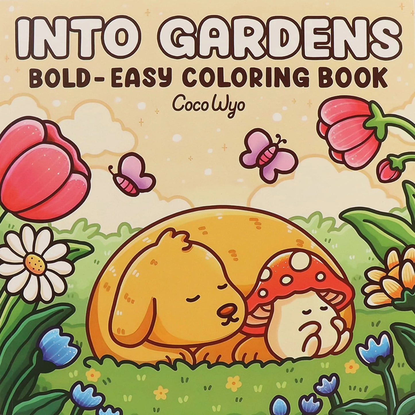 Into the Garden Coloring Book for Adults & Teens - Bold & Simple Designs with Plants, Flowers & Cute Animals