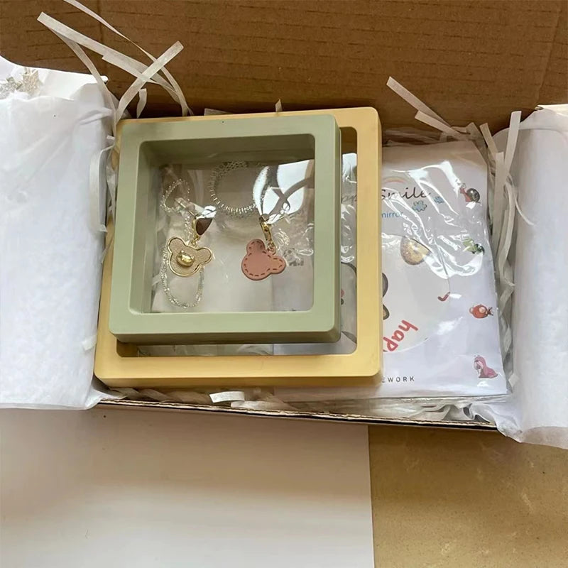 10pcs Transparent Floating Jewelry Display Boxes – Colorful 3D PE Membrane Frame Cases
