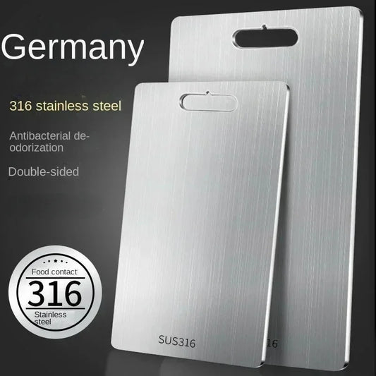 316 Stainless Steel Chopping Board – Thickened Double-Sided Cutting Board for Kitchen, Household Use, and Kneading Dough