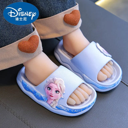 Disney Frozen Elsa Girls Slippers — Cute Cartoon Anti-Slip Soft Sole Summer Sandals