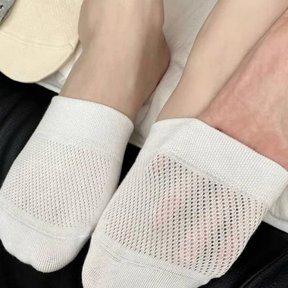 1/5 Pairs Women’s Summer Half Foot Socks – Invisible, Anti-Slip, Breathable Mesh for Comfort & Slippers