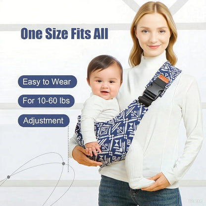 Newborn Baby Carrier Sling – Adjustable Ergonomic Crossbody Wrap & Hip Seat Infant Holder Bag for Hands-Free Comfortable Carrying