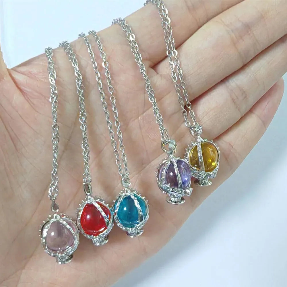 Puella Magi Madoka Magica Cosplay Necklace – Kaname Madoka & Akemi Homura Soul Gem Crystal Pendant Choker Jewelry