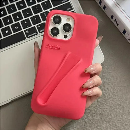 Soft Silicone iPhone Case for 17/16/15/14/13/12/11 Pro Max Plus Air - Lipstick Style Portable Protective Phone Cover