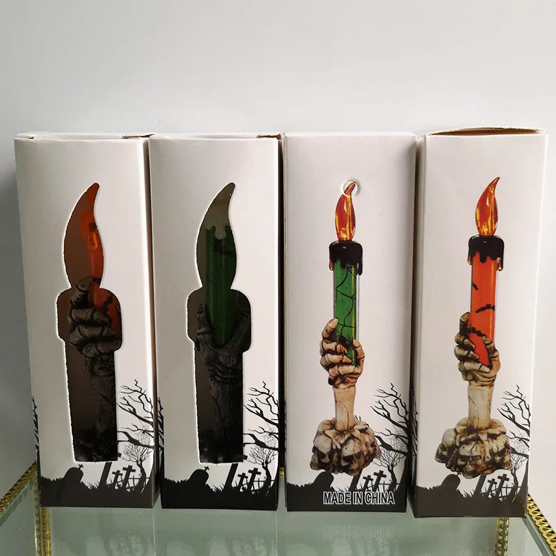 Halloween Skeleton, Ghost & Pumpkin Candles - Spooky Party and Home Decorations for Halloween Celebrations