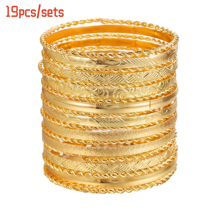 12Pcs Punk Curb Cuban Chain Bracelet Set for Women – Gold Miami Boho Thick Charm Bangles Fashion Jewelry