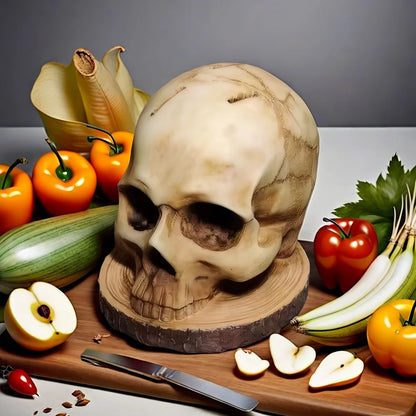 Skull Skeleton Kitchen Knife Holder - Horror Style Storage Rack and Decor