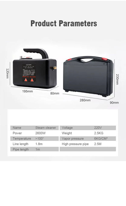 High-Temperature Home Steam Cleaner – Sterilization for Air Conditioning, Kitchen Hood & Car, 110V/220V