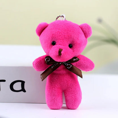 10pcs Mini Bear Plush Keychain — Soft Stuffed Doll Bag Pendant, Cute Toy for Wedding Decoration & Birthday Gift