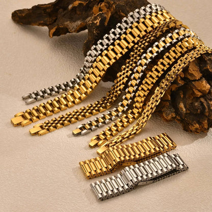 Vnox Stainless Steel Watchband Bracelet for Men & Women – Classic Link Chain Bangle Unisex Jewelry