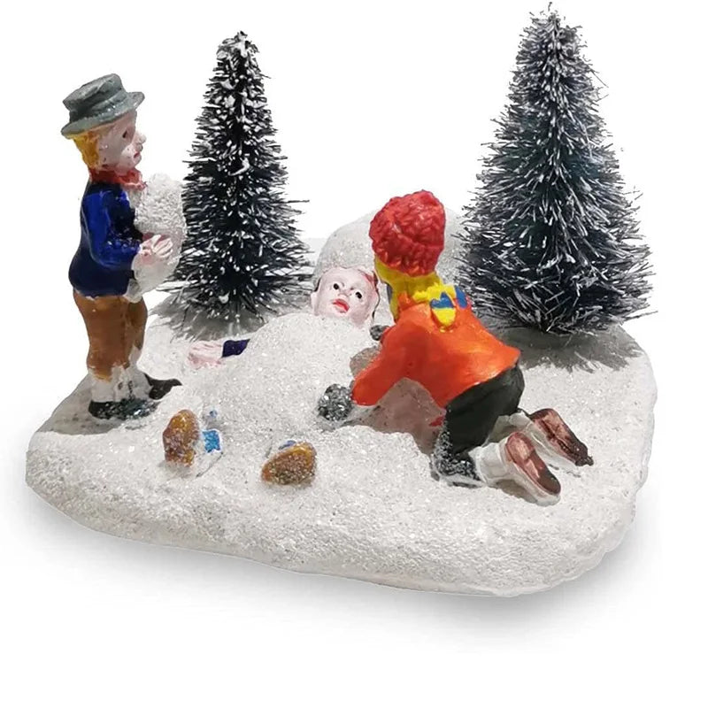 Christmas Village Set Accessories – Collectible Figurines for Kids, Home, Fireplace & Holiday Decoration