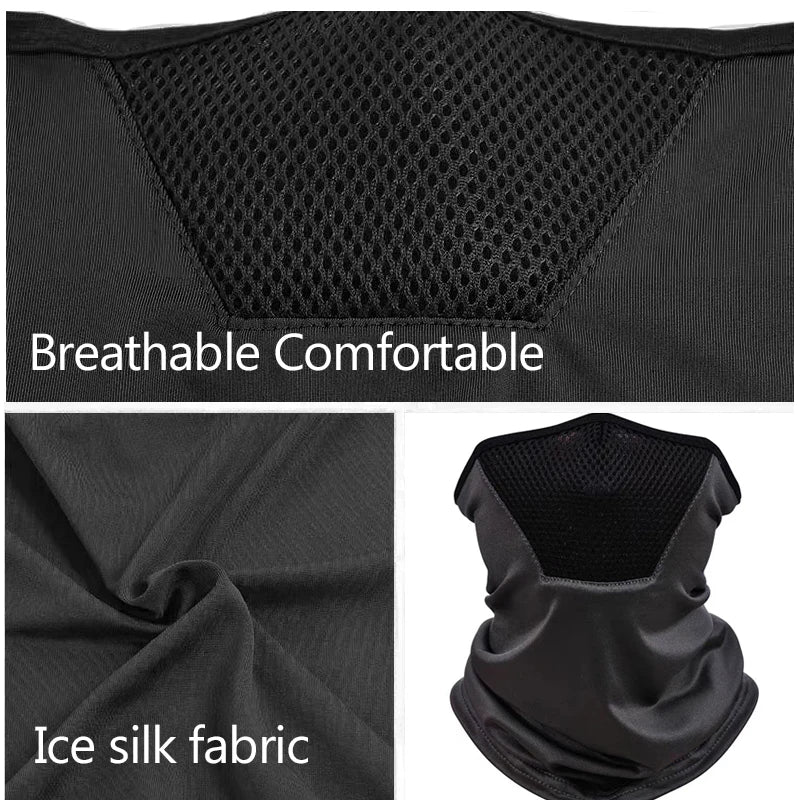 Outdoor Men's Hiking & Cycling Neck Gaiter Mask – Breathable UV Protection Face Cover for Sports, Motorcycle, Summer Use