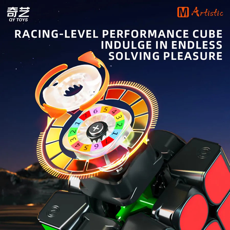 Qiyi M Pro Art Edition 3x3 Magnetic Speed Cube - Stickerless Magic Cube Puzzle Toy