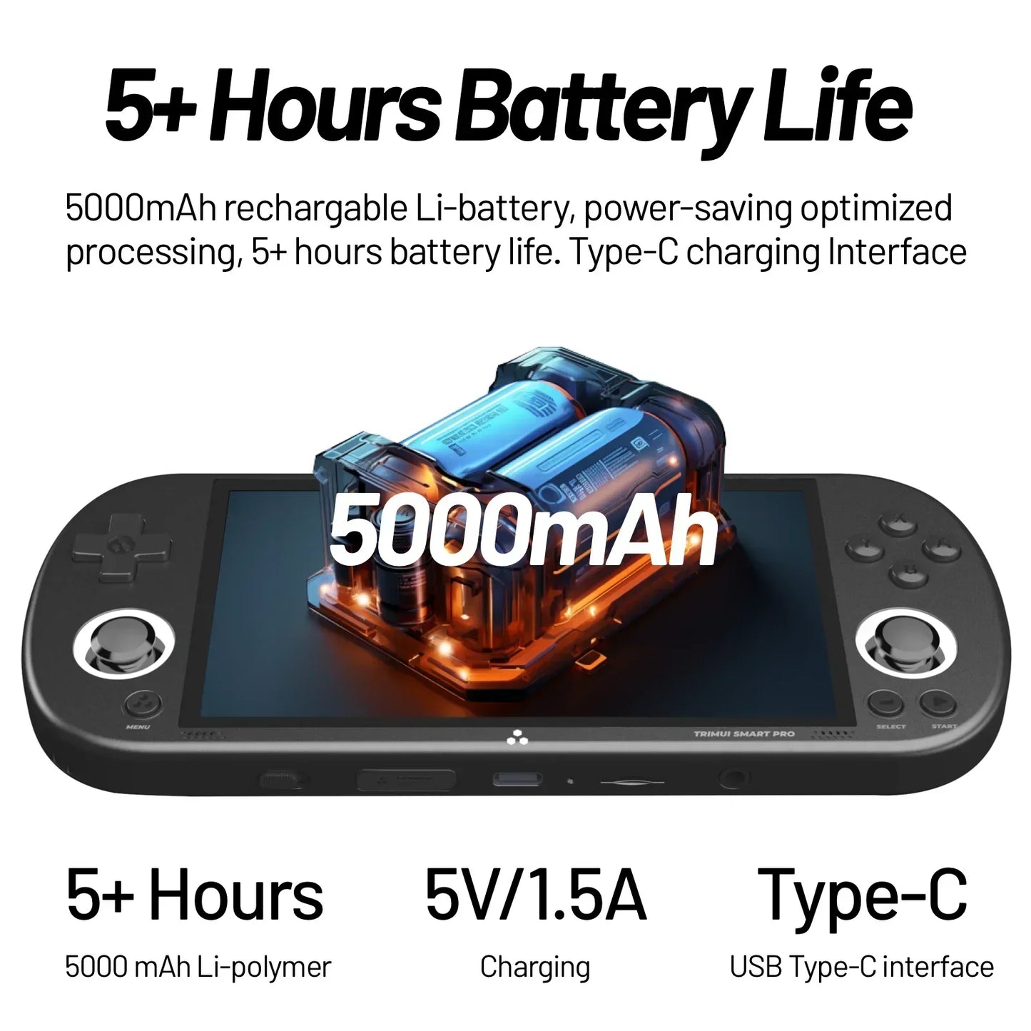 Trimui Smart Pro Handheld Game Console – 4.96'' IPS Screen, Linux System, Joystick & RGB Lighting, Retro Video Game Player Gift