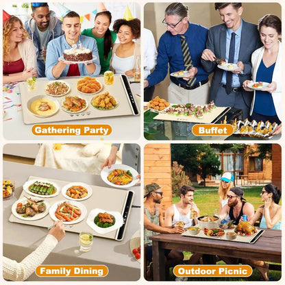 Electric Warming Tray – Foldable Silicone Food Warmer Plate, Fast Heating Portable Mat for Parties