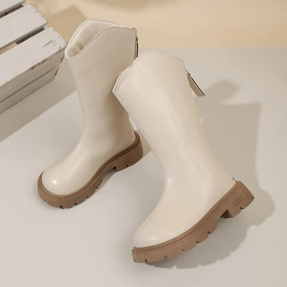 Children’s Knee-High Boots 2025 – Autumn Girls Princess Boots, Comfortable Non-Slip Zipper Long Boots for Students