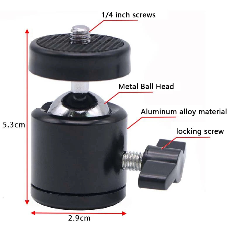 1/4" Metal Fill Light Bracket – Camera Extension Mount for Flash, Mobile Phone, Selfie Stick & Video Equipment