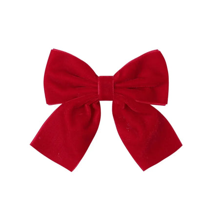 4.3-inch Velvet Bow Hair Clips for Girls – Handmade Barrettes in Black, White, Red, Pink, Blue, Yellow, Kids Hair Accessories