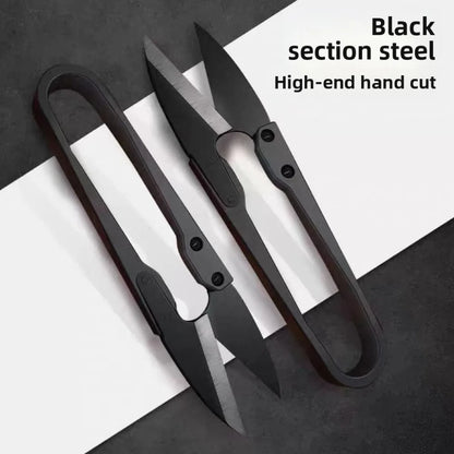 U-Shaped Carbon Steel Sewing Scissors - Stainless Elastic Shears for Clothing, Knitting & Crafts