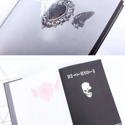 A5 Anime Notebook Set – Leather Journal, Feather Pen, Animation Art Writing Notepad, Christmas Gift