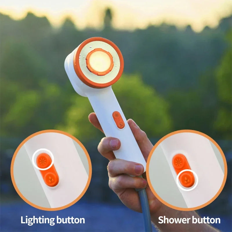 Portable Electric Outdoor Shower – 2500mAh USB Rechargeable Waterproof Showerhead for Camping & Car Wash