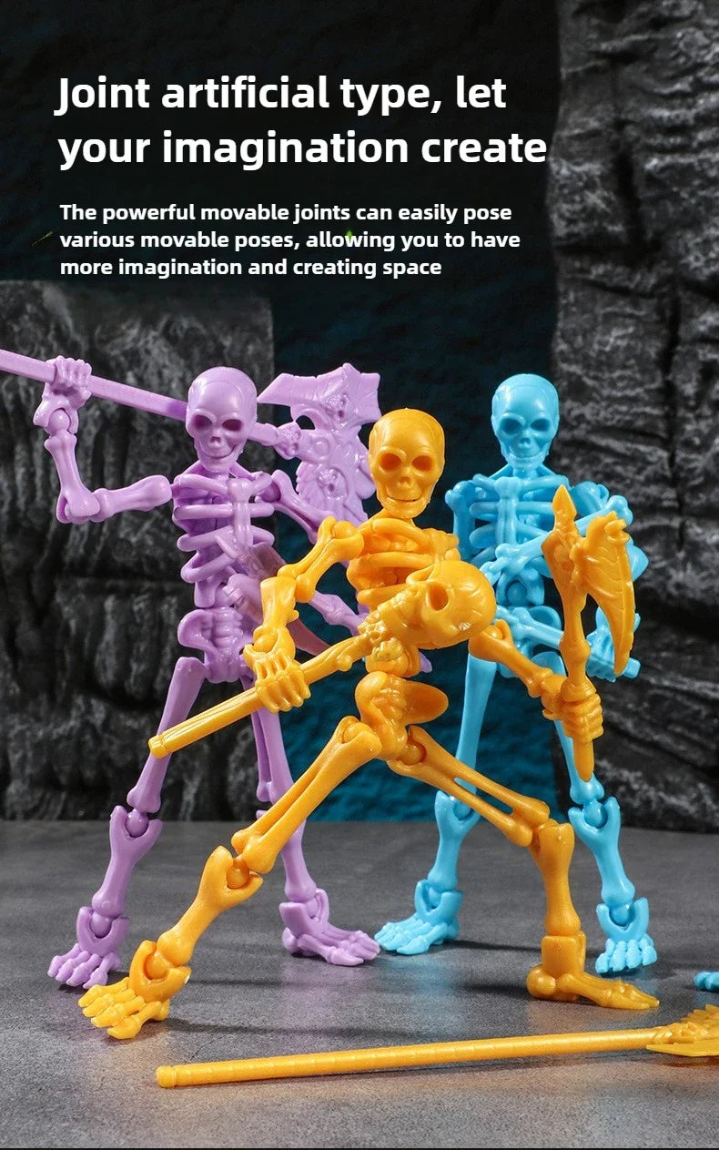 3D Articulated Skull Model – Assemble Action Figure for Anime, Games & Decoration