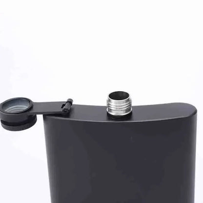 304 SS Portable Hip Flask – Black Whiskey, Vodka, Wine Bottle (6-12oz), Outdoor Bar Party Drinking Utensil