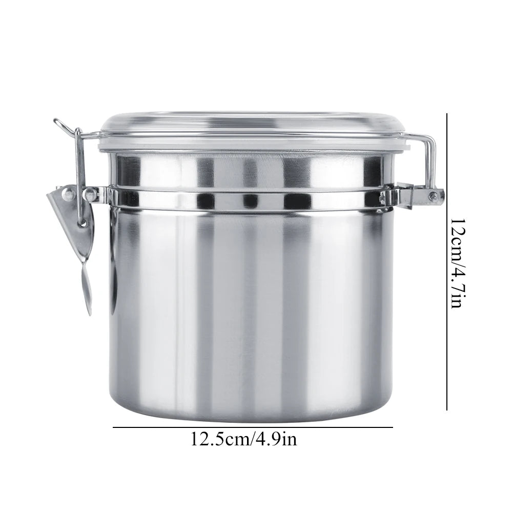 Stainless Steel Vacuum-Sealed Coffee Container – Beans Storage Jar for Home & Kitchen, 800-1800ml Options