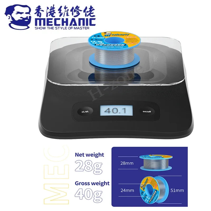 MECHANIC TY-V866 Solder Wire - 40g Rosin Core Lead-Free Welding Flux Wire for Electronics Repair