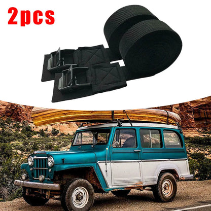 2pcs 9.8 Ft Car Roof Rack Lashing Straps - Cam Buckle Strap for Kayak, Canoe, Surfboard, Paddleboard, and Snowboard