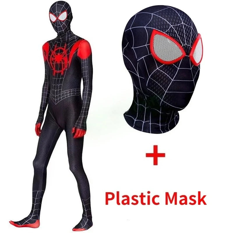 Miles Morales Spider-Man Cosplay Costume – Superhero Zentai Bodysuit for Halloween & Parties