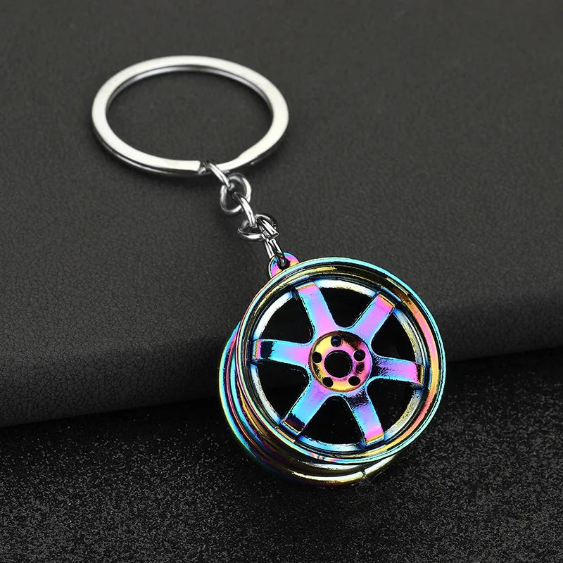 Creative Gear Head Keychain – Speed Gearbox & Turbo Hub Brake Disc Pendant for Car Keys, Shock Absorber Keyring