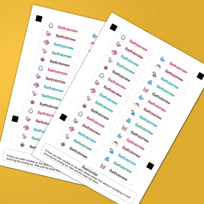 Personalized Waterproof Name Stickers for Kids - Custom Animal Labels for School Bags, Books & Stationery
