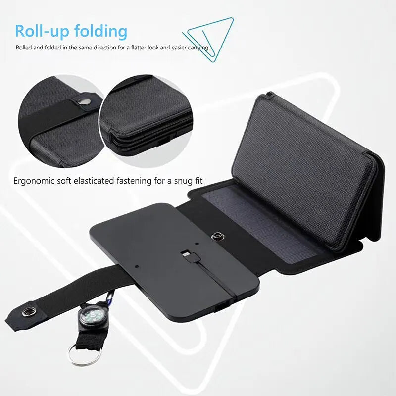 Outdoor Multifunctional Portable Solar Charging Panel - Foldable, 5V 1A USB Output Device for Camping, High Power Output