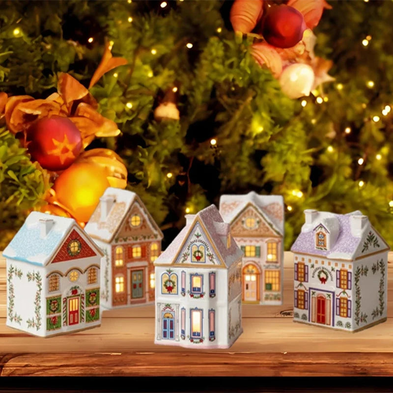 Christmas Holiday Village Spice House Set – Mini 6cm Home Decor for Kitchen, Spices & Tabletop Xmas Ornaments