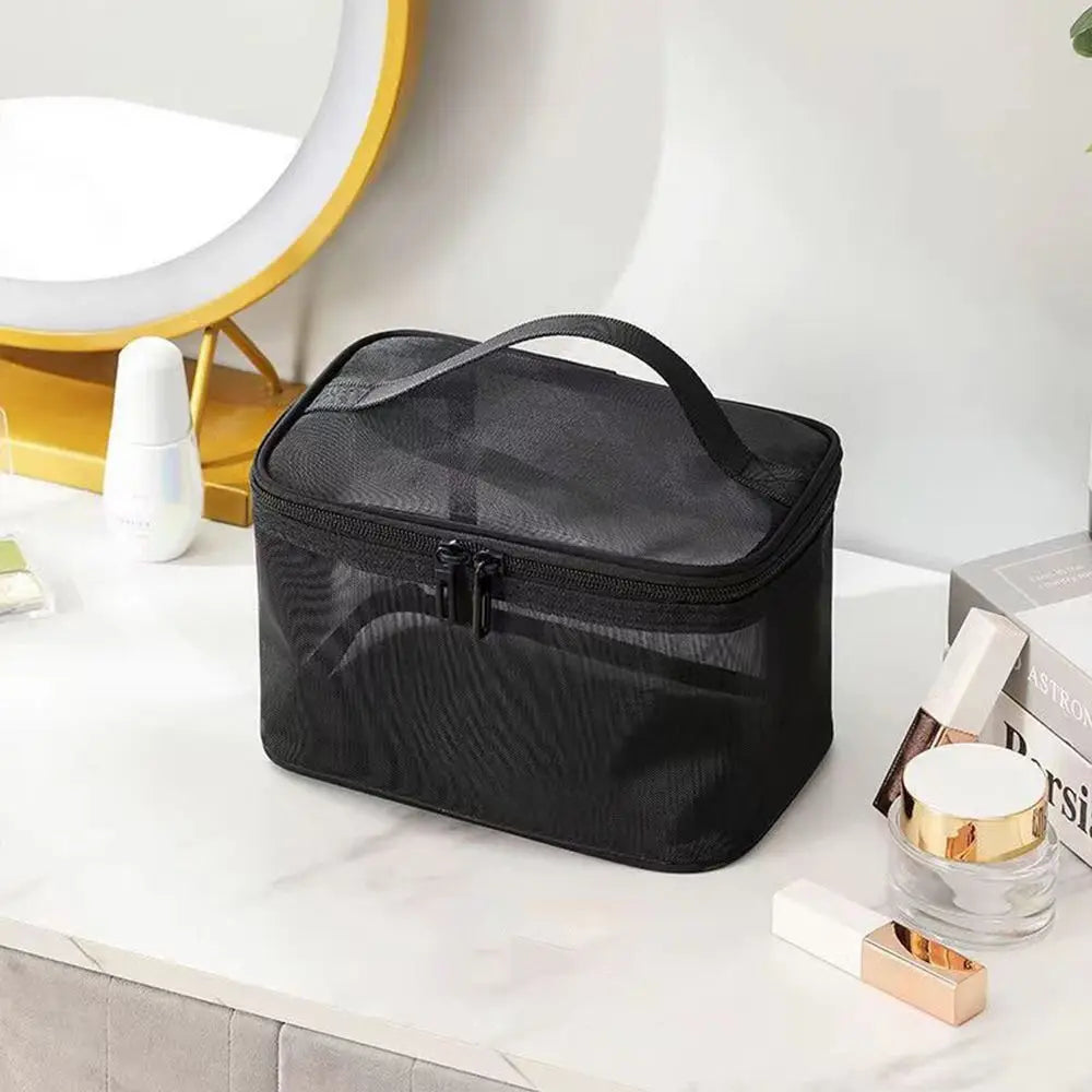Fashion Transparent Mesh Travel Cosmetic Bag — 1/2/3 Layer Large-Capacity Makeup Organizer & Women’s Toiletry Bag