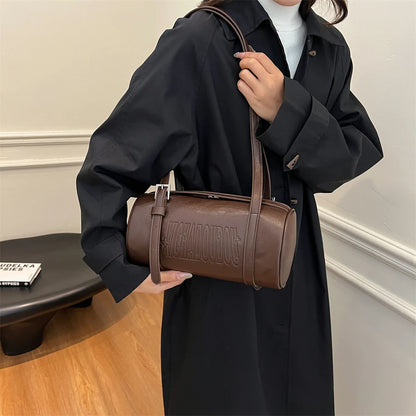 2024 Multifunctional Cylinder Shoulder Bag for Women – Luxury Crossbody Handbag with Pendant