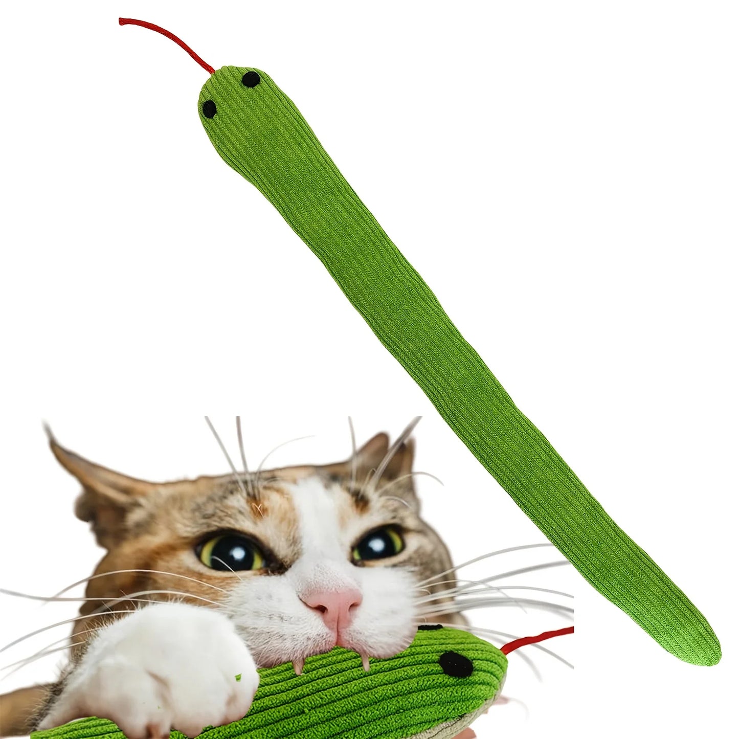 Interactive Cat Snake Toy - Crinkle Sound Teaser & Kicker Toy for Indoor Cats and Kittens