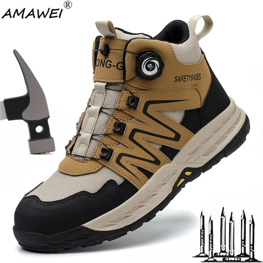 Men’s Safety Work Boots – Indestructible Steel Toe Sneakers, Anti-Smash & Anti-Puncture Tactical Shoes