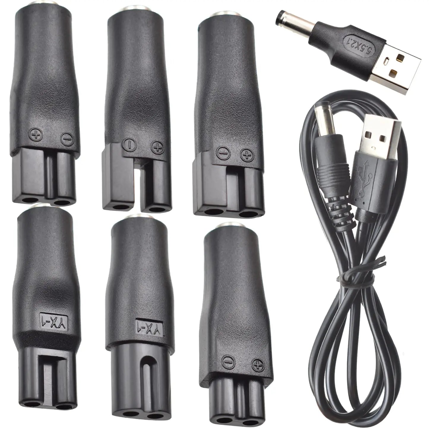 LISI 8-Pack 5V USB Power Cords — Replacement Charger for Hair Clippers, Beard Trimmers & Shavers