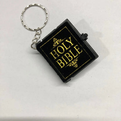 Mini English Holy Bible Keychain - Christian Jesus Cross & Muslim Keyring, Prayer God Bless Charm for Women’s Bag