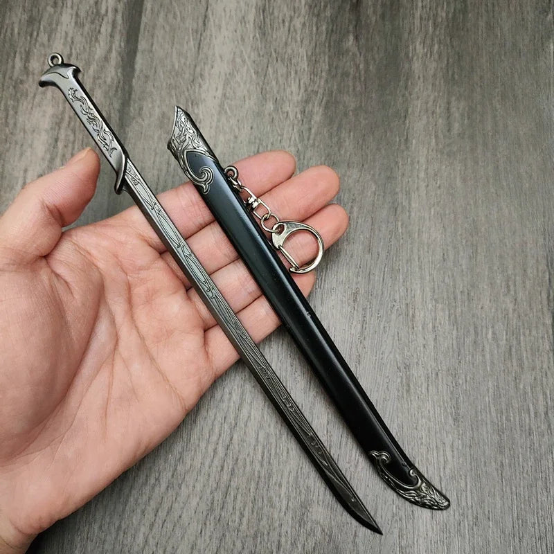 Glamdring Aragorn Anduril Sword Keychain – 22CM Metal Katana Samurai Ornament Middle-Earth Elves Collectible Gift Toy