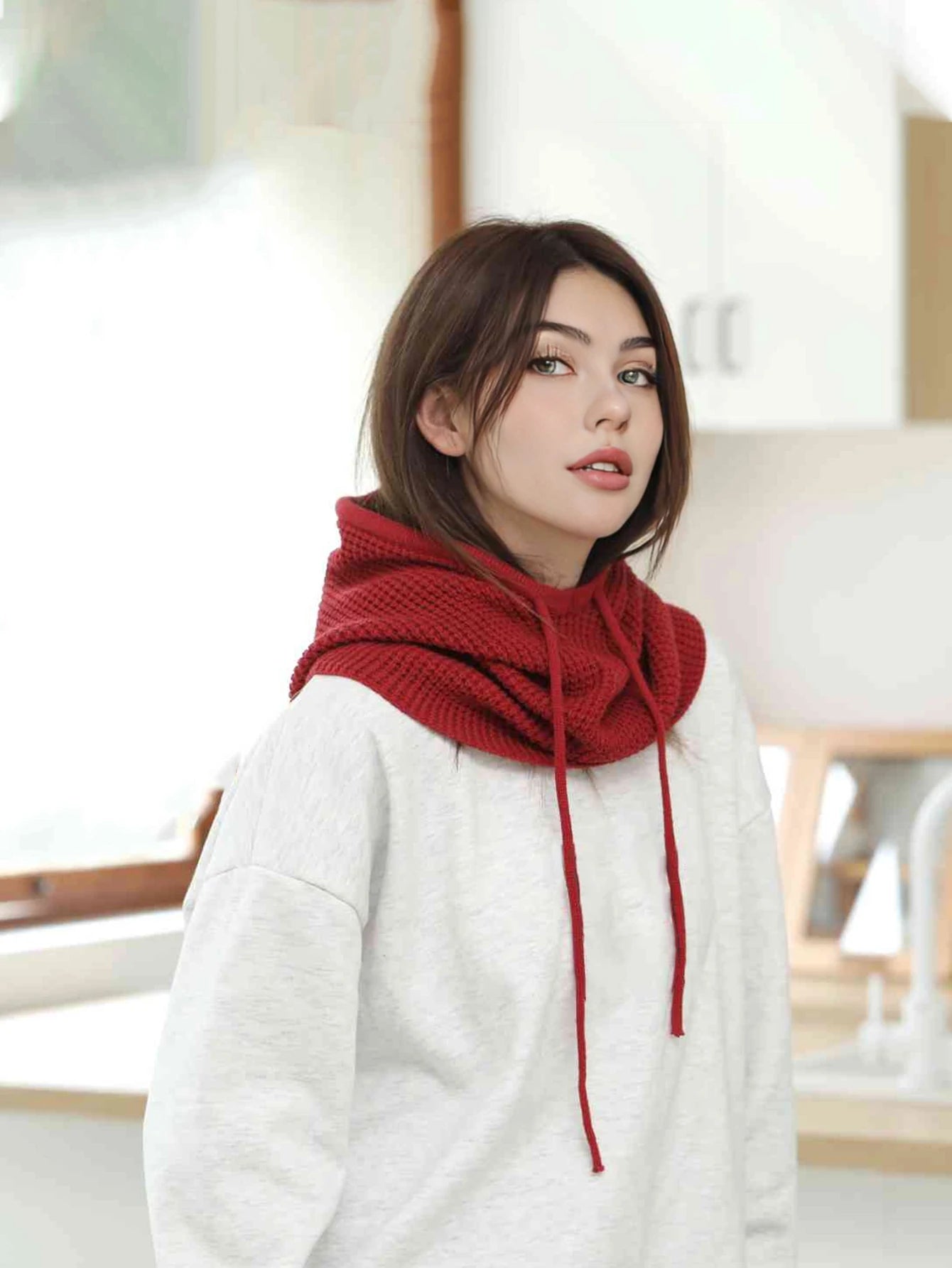 Women’s Winter Beanie Hat with Knit Balaclava – Neck Warmer & Ski Snow Scarf