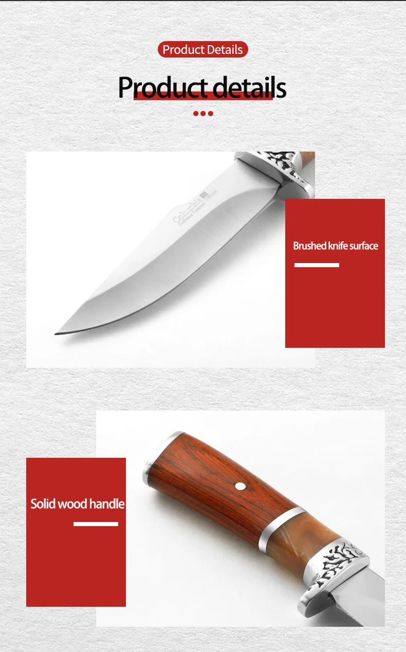 Wild Survival Self-Defense Mini Knife – Portable Stainless Steel Pocket Knife for Outdoor Camping, Fruit & Meat Cutting