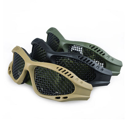 Outdoor Eye Protection Tactical Glasses - Comfortable Airsoft Safety Goggles with Anti-Fog Metal Mesh/PC Lens for Paintball and Hunting