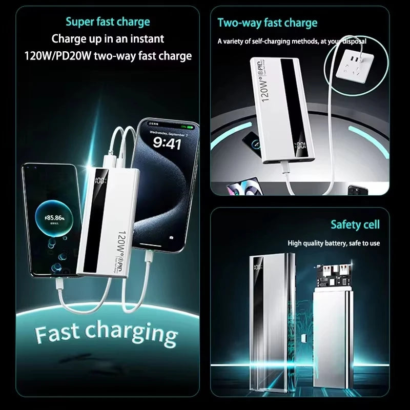 Xiaomi 500000mAh High-Capacity Power Bank — 120W Super Fast Charging Portable Battery Charger for iPhone, Samsung, Huawei