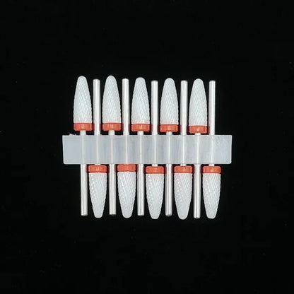 10PCS Ceramic Nail Drill Bits - Rotary Milling Cutters for Gel Polish Removal & Nail Grinding Machine Accessories