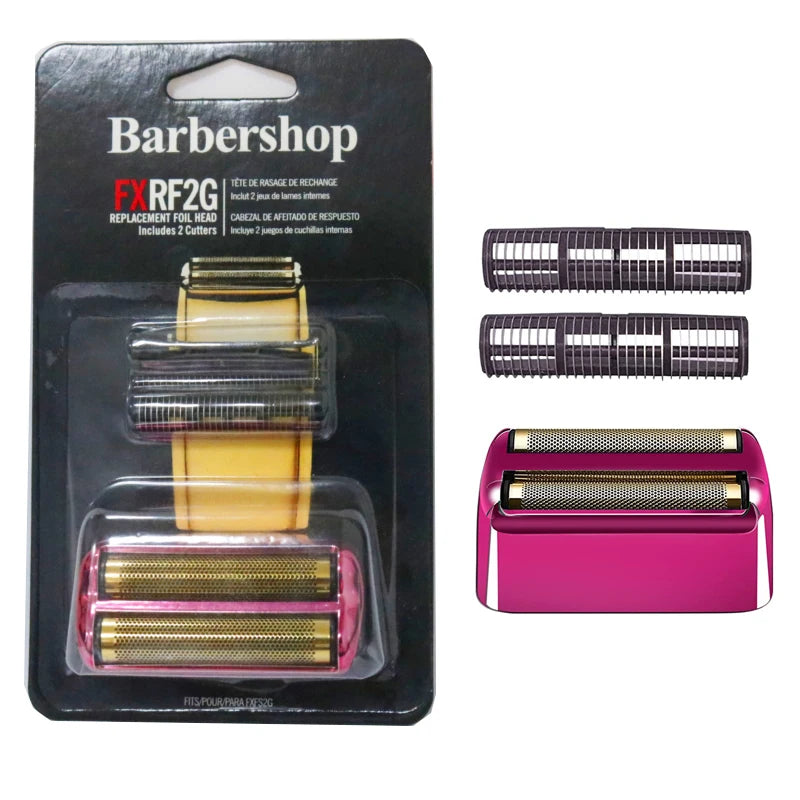 Professional Replacement Foil & Blade Set for BaByliss PRO FXFS2 Cordless Double Foil Shaver – Gold Barber Shaver Parts
